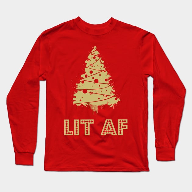 Lit AF (gold) Long Sleeve T-Shirt by theshirtsmith